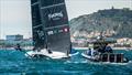 Patching the port foil arm - American Magic - AC75 - Day 3 - May 10, 2024 - Barcelona © Alex Carabi / America's Cup