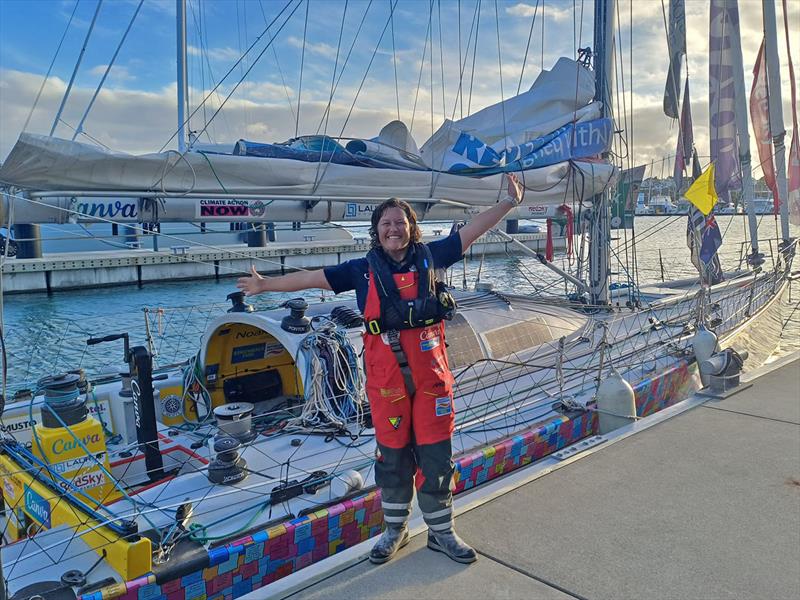 Lisa Blair arrives in Auckland from Sydney, after setting new record for crossing 'The Ditch' photo copyright  Ella Sagnol taken at Royal New Zealand Yacht Squadron and featuring the Cruising Yacht class