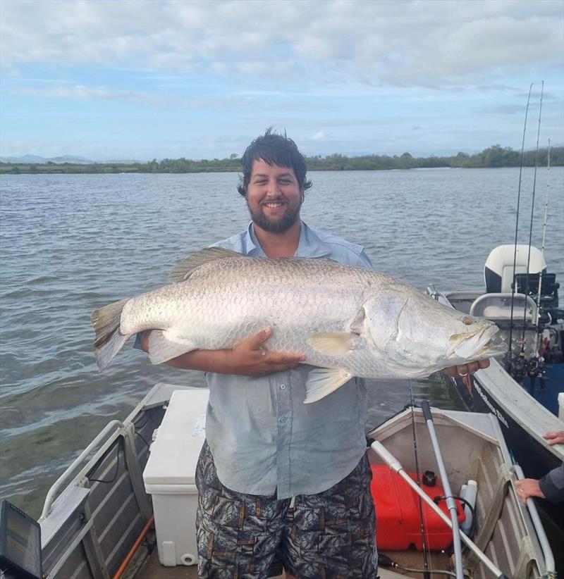 Matt jumped in the car and headed north in search of big salties and was rewarded with this 118cm barra. Check out the jump shot below photo copyright Fisho's Tackle World taken at  and featuring the Environment class