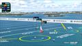 Spain comes into Gate 2 from the left hand side of the course, while New Zealand and Australia took the opposite  - SailGP Bermuda - May 2024 © SailGP