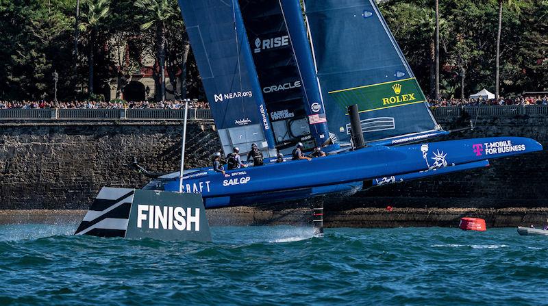 USA SailGP Team helmed by Jimmy Spithill on Race Day 1 of the Spain Sail Grand Prix in Cadiz, Andalusia, Spain photo copyright Bob Martin for SailGP taken at  and featuring the F50 class