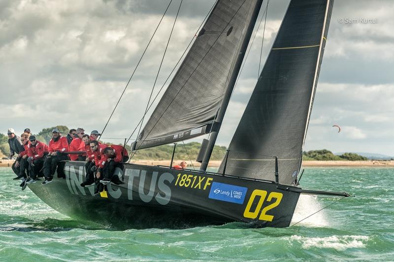 Invictus wins in the Fast 40 class on day 2 of Lendy Cowes Week 2017 photo copyright Sam Kurtul / www.worldofthelens.co.uk taken at Cowes Combined Clubs and featuring the Fast 40 class
