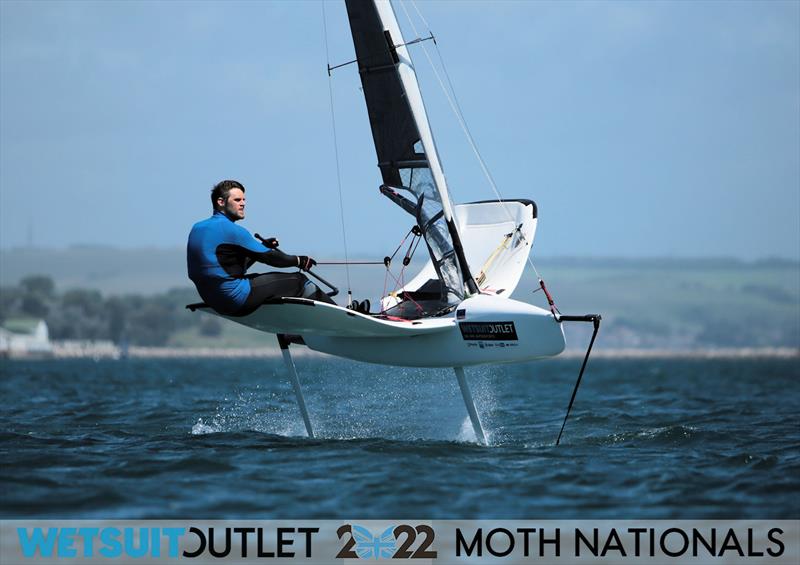 Chris White on Day 3 of the 2022 Wetsuit Outlet UK Moth Class Nationals at the WPNSA photo copyright Mark Jardine / IMCA UK taken at Weymouth & Portland Sailing Academy and featuring the International Moth class