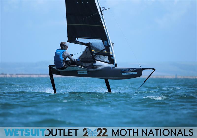 David Hivey on Day 3 of the 2022 Wetsuit Outlet UK Moth Class Nationals at the WPNSA photo copyright Mark Jardine / IMCA UK taken at Weymouth & Portland Sailing Academy and featuring the International Moth class