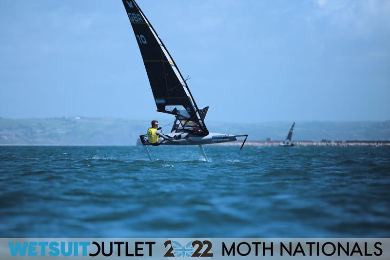 Dylan Fletcher on Day 3 of the 2022 Wetsuit Outlet UK Moth Class Nationals at the WPNSA photo copyright Mark Jardine / IMCA UK taken at Weymouth & Portland Sailing Academy and featuring the International Moth class