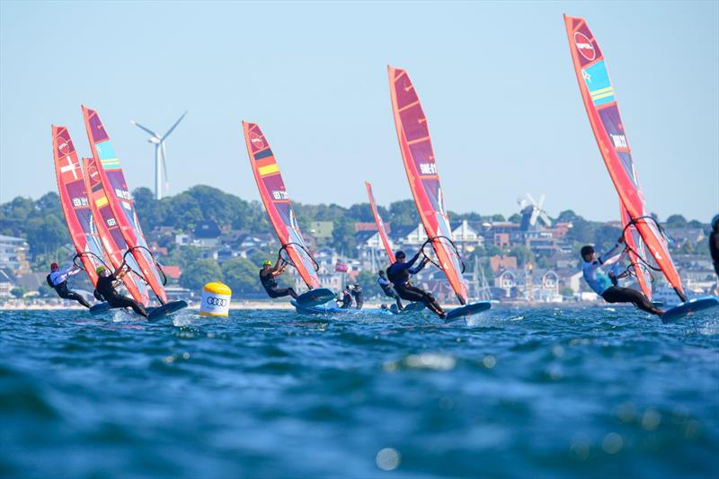 New olympic formats like in the iQ-Foil classes require a lot of flexibility from high-end regatta organizers photo copyright Sascha Klahn / Kieler Woche taken at Kieler Yacht Club and featuring the iQFoil class
