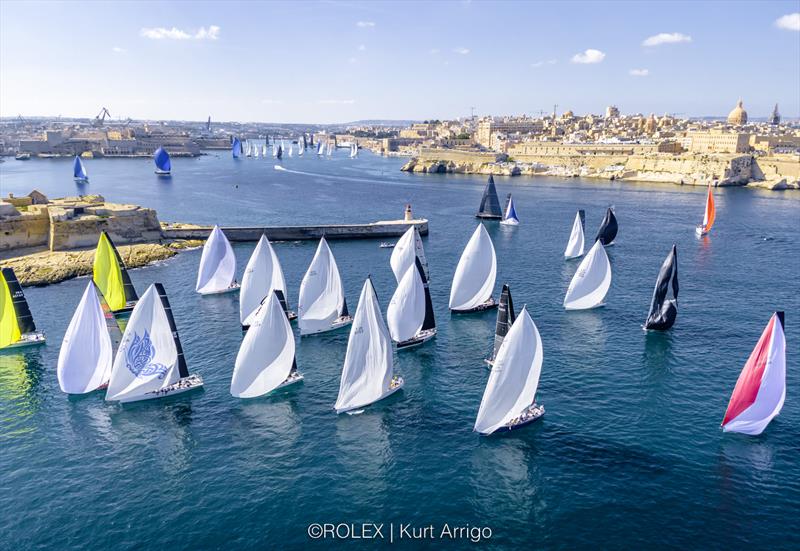 2022 Rolex Middle Sea Race start photo copyright Kurt Arrigo / Rolex taken at Royal Malta Yacht Club and featuring the IRC class