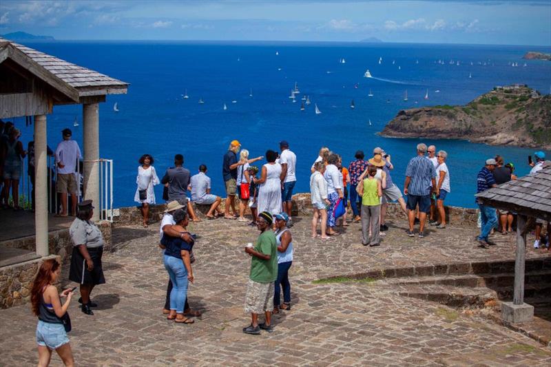 Breakfast with a view of racing on English Harbour Rum Race Day at Shirley Heights Lookout - 55th Antigua Sailing Week photo copyright 268 Media / Travis Harris taken at Antigua Yacht Club and featuring the IRC class