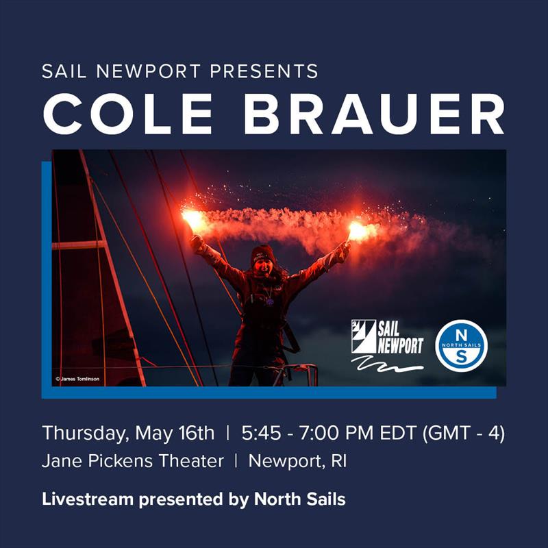Cole Brauer crossed the finish line in the Global Solo Challenge photo copyright Sail Newport taken at Sail Newport and featuring the IRC class