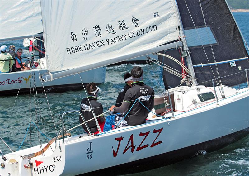 Jazz wins the J80 and HKPN A start - UK Sailmakers Typhoon Series , Race 7 photo copyright Fragrant Harbour taken at Hebe Haven Yacht Club and featuring the J80 class
