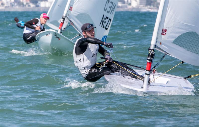 Andrew McKenzie is third going into gold fleet racing - Day 3 of Quaification  - Laser Europeans - La Rochelle, April 9, 2018 photo copyright Thom Touw / www.thomtouw.com taken at  and featuring the ILCA 7 class