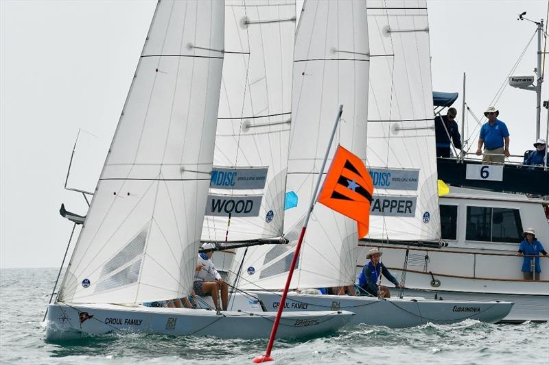 David Wood, shown edging Finn Tapper (AUS) at a start in the 2019 Governor's Cup, is a former U.S. Youth Match Racing Champion who will be sailing in his fourth Cup this year, representing Balboa Yacht Club (CA) photo copyright Tom Walker taken at Balboa Yacht Club and featuring the Match Racing class