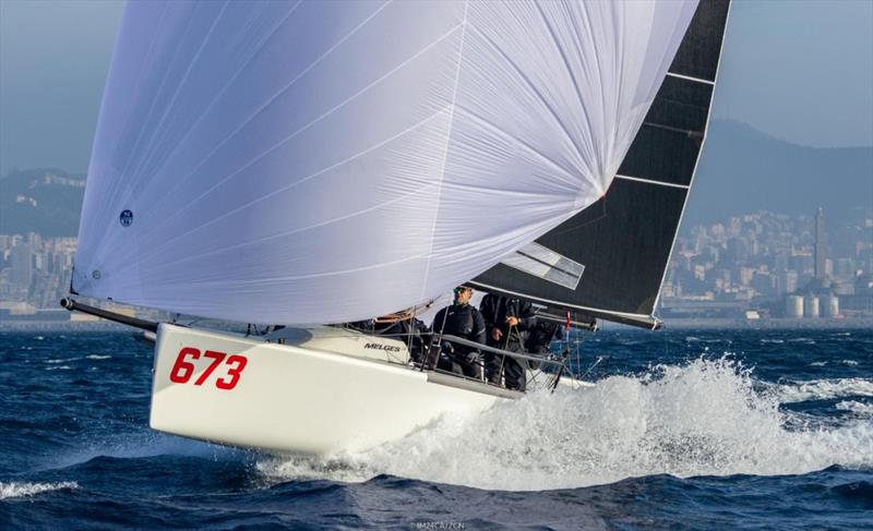 Nefeli GER673 of Peter Karrie wins the Race 8 at the Melges 24 European Championship 2022 in Genoa on Day Four photo copyright IM24CA / Zerogradinord taken at Yacht Club Italiano and featuring the Melges 24 class