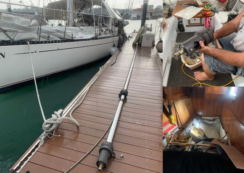 Nice long dock. Forestay replacement and modifications to the battery area photo copyright SV Taipan taken at 