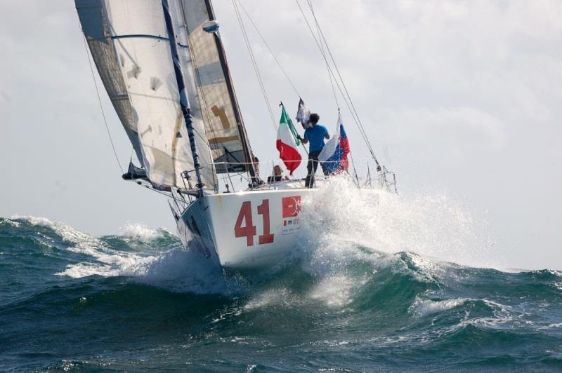 Crossing the finish line at the Global Ocean Race photo copyright Global Solo Challenge taken at 