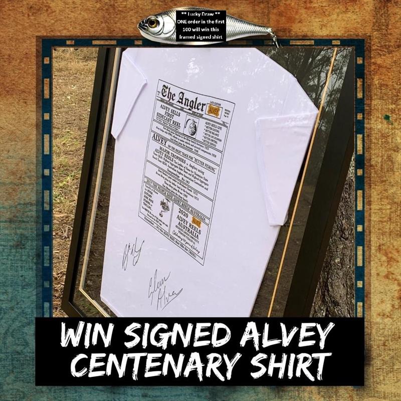Alvey Centenary Shirt signed by Bruce and Glenn Alvey photo copyright Alvey Reels taken at 
