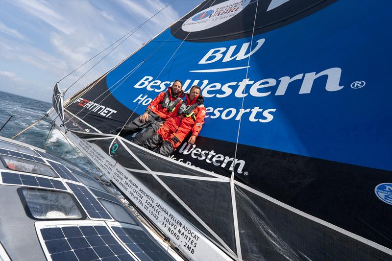 IMOCA fleet in the Rolex Fastnet Race 2021: Fortinet-Best Western photo copyright © PolaRYSE / Fortinet - Best Western taken at Royal Ocean Racing Club and featuring the IMOCA class