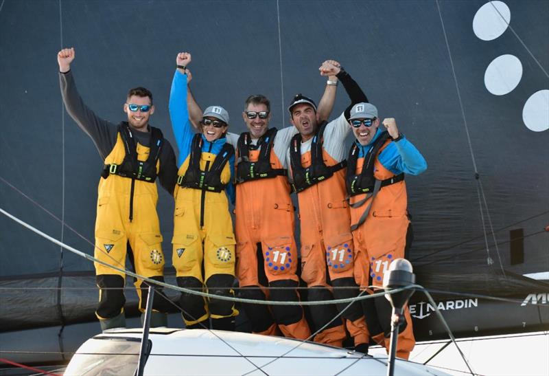 From left to right; Jack Bouttell (AUS/GBR), Francesca Clapcich (ITA), Simon Fisher (GBR), Charlie Enright (USA), Amory Ross (USA)  photo copyright Vincent Curutchet / Le Défi Azimut taken at  and featuring the IMOCA class