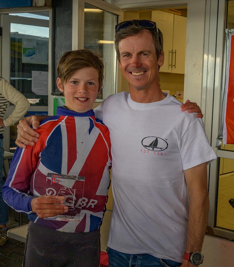 Dirk Rogers and Dad Nick Rogers at the Lymington Optimist Open photo copyright Paul French taken at Royal Lymington Yacht Club and featuring the Optimist class