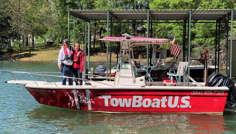 Capt. Seth Owens with his wife, Cayla, new owners of TowBoatUS Jordan Lake, N.C., and Falls Lake, N.C. The company's other TowBoatUS ports are on Lake Hartwell, S.C., and Lake Keowee, S.C photo copyright Scott Croft taken at  and featuring the Power boat class