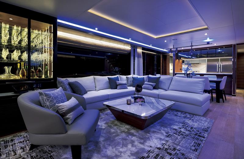 Horizon FD90 - Salon Party mode photo copyright Horizon Yachts taken at  and featuring the Power boat class