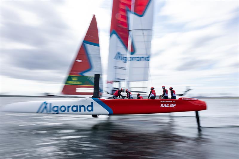 Canada SailGP Team helmed by Phil Robertson in action on Race Day 2 of the ROCKWOOL Denmark Sail Grand Prix in Copenhagen, Denmark photo copyright Felix Diemer for SailGP taken at  and featuring the  class