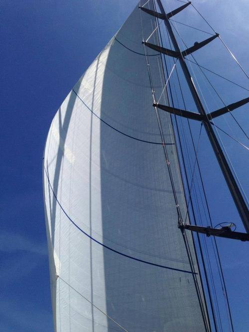 Mast stepping and sail fitting - 60m Perini Navi Sloop, Perseus 3, in La Spezia, Italy © Doyle Sailmakers