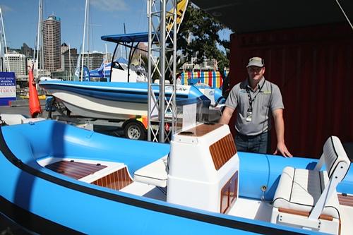Lancer's Charles Winstone - Lancer stand at the Auckland On The Water Boat Show © Lancer Industries. www.lancer.co.nz