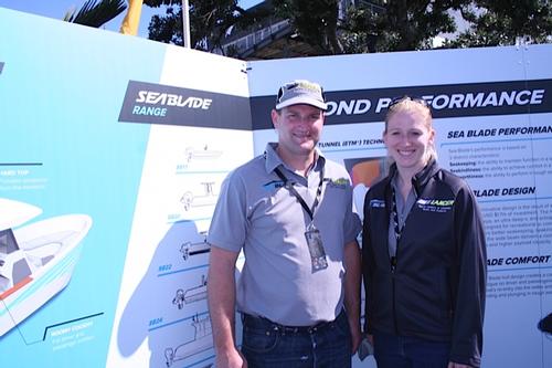 Charles Winstone and Kristen Hild - Lancer stand at the Auckland On The Water Boat Show © Lancer Industries. www.lancer.co.nz
