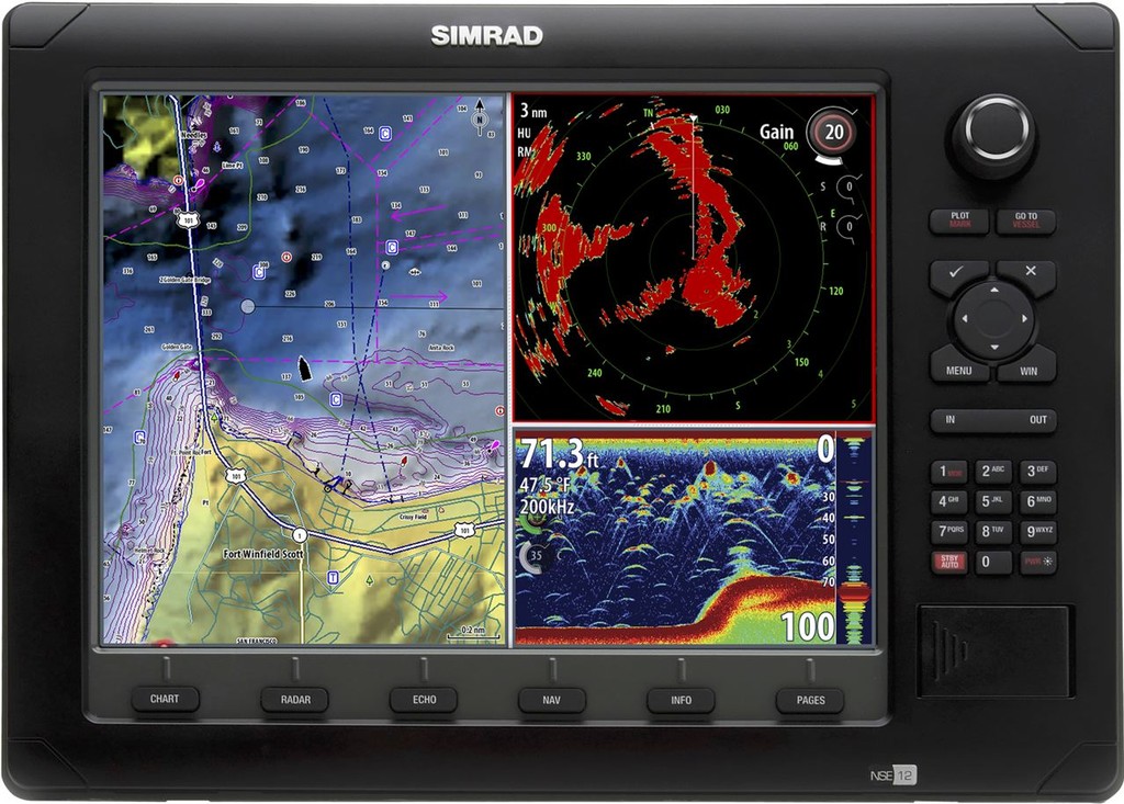Radar, chartplotter and sonar technology combined on this Simrad interface. © Navico http://www.navico.com