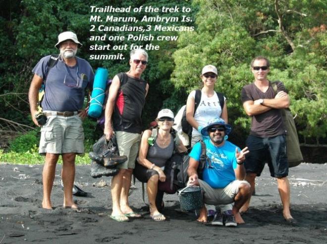 Trailhead of the trek to Mt. Marum, Ambrym Island - two Canadians, three Mexicans, and one Polish crew start out for the summit  - Sea Whisper's adventures © Sea Whisper