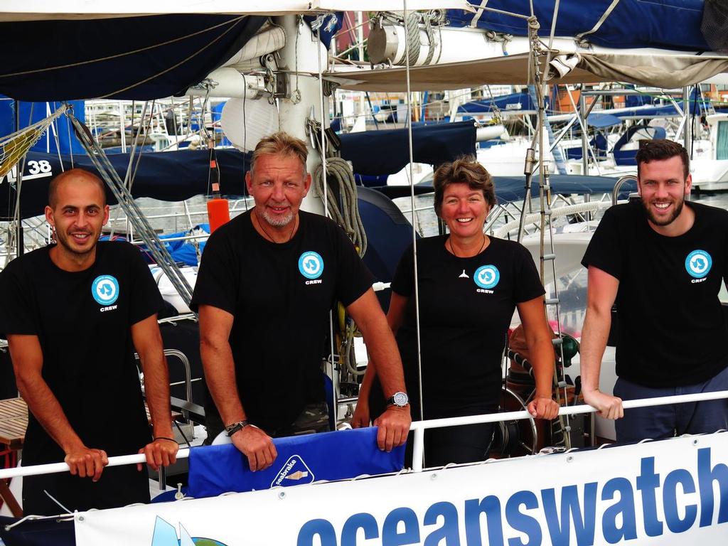 Chris_Bone_OceansWatch Canaries, Markus Mutter, Edwin Butter, Marjo Boertien and John Pye (OceansWatch UK Director).  © Chris Bone