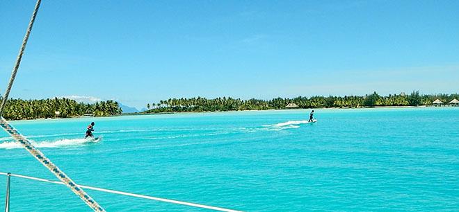 Motorised surfboards! what next - Beautiful Bora Bora © Andrew and Clare Payne