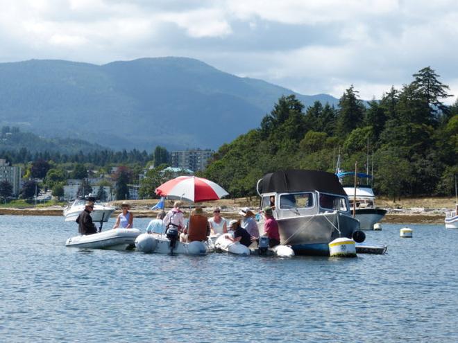 Floating lunch at the August Rendezvous. © Bluewater Cruising Association