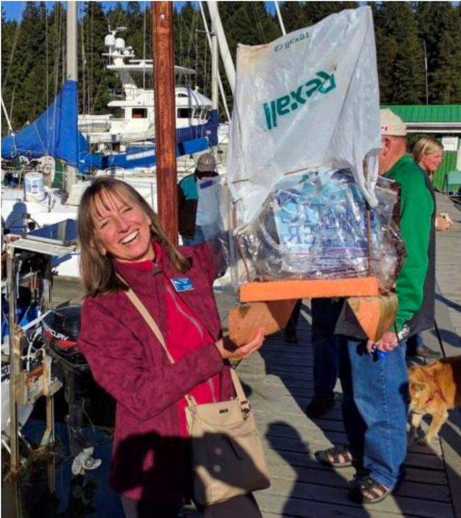 Carol Gillstrom with her winning vessel © Bluewater Cruising Association