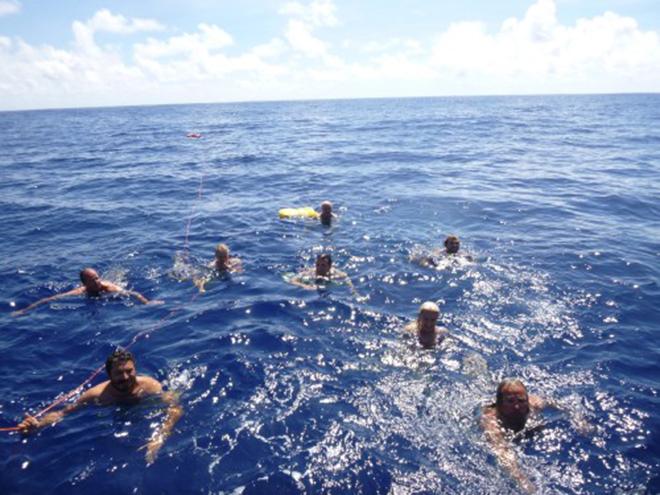 ARC+2016 - Crew of Almagores enjoying a dip © World Cruising Club