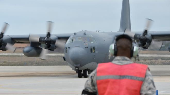 Members of the 106th Rescue Wing assigned to New York Air National Guard, prepare to take off for a rescue mission at Lajes, Azores ©  Cheran Cambridge