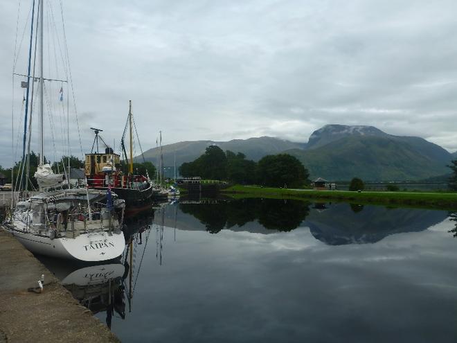 Taipan in the Corpach Basin with Ben nevis in the background © SV Taipan