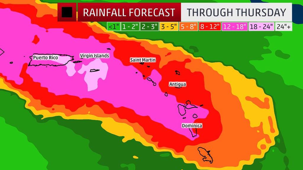 Rainfall Forecast Through Thursday © The Weather Channel