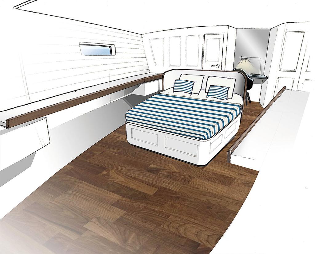 Owner's Stateroom of the new Y/7 photo copyright Michael Schmidt Yachtbau http://www.msyachtbau.com taken at  and featuring the  class
