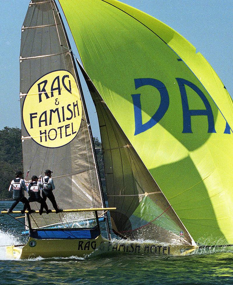 2001 champion Rag and Famish Hotel - JJ Giltinan Championship photo copyright Bob Ross taken at Australian 18 Footers League and featuring the 18ft Skiff class