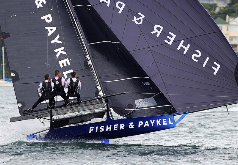 Consistent Fisher and Paykel's crew in Race 5 - 18ft Skiff NSW Championship photo copyright Frank Quealey taken at Australian 18 Footers League and featuring the 18ft Skiff class