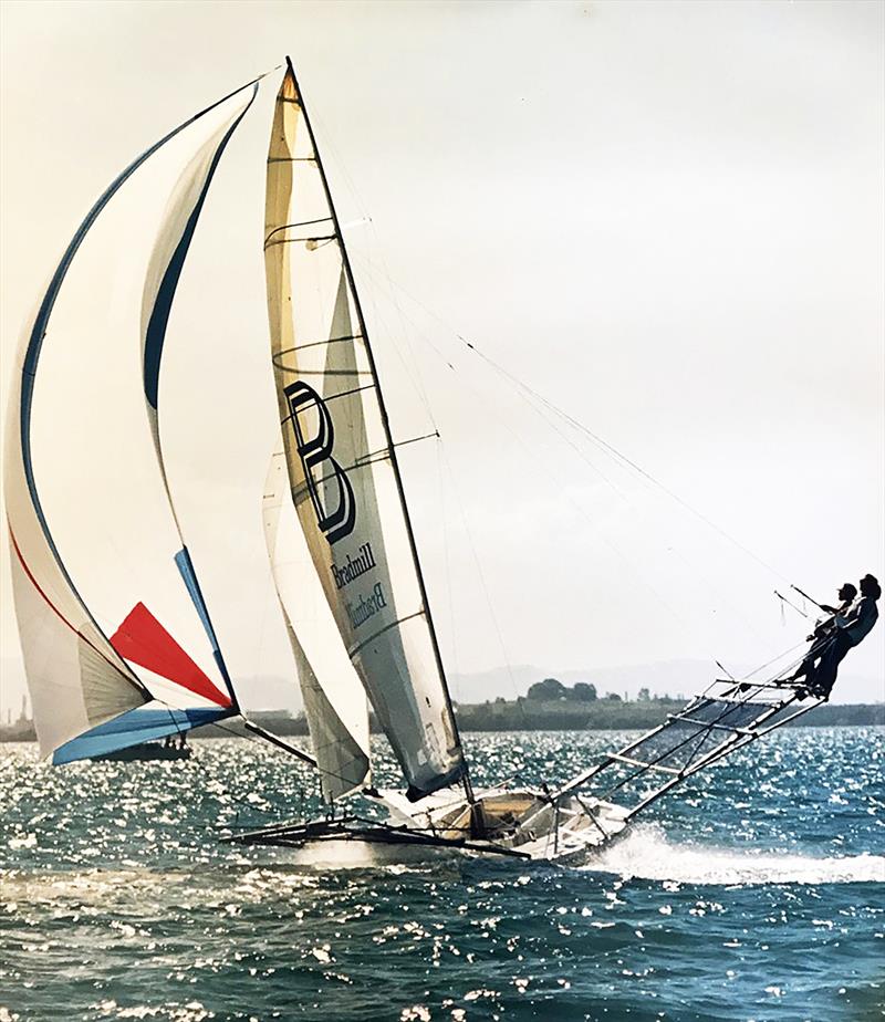 Bradmill won the 1985 Worlds on Brisbane's Waterloo Bay photo copyright Frank Quealey taken at Australian 18 Footers League and featuring the 18ft Skiff class