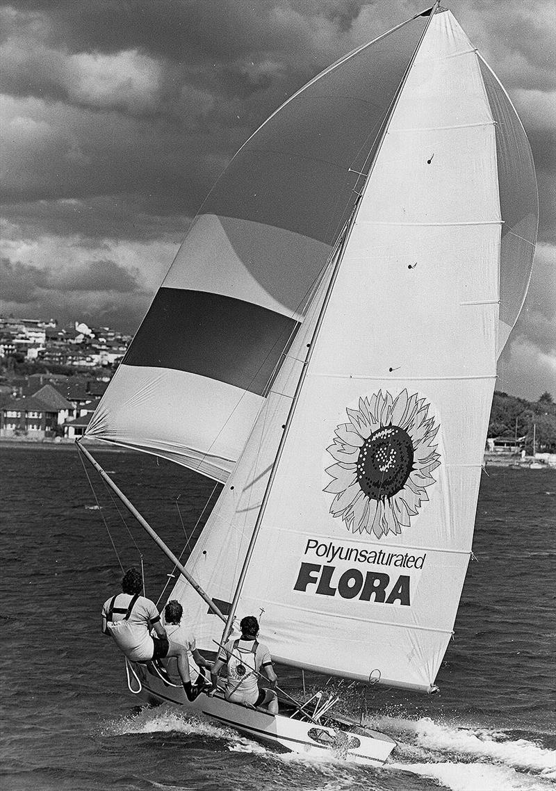 Polyunsaturated Flora, Rob Brown's first 18 - JJ Giltinan Championship photo copyright Frank Quealey taken at Australian 18 Footers League and featuring the 18ft Skiff class
