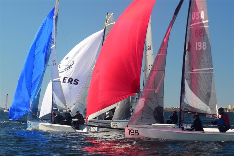 Racing was close as the VX Ones pack together for another tight finish - VX One Midwinter Championship photo copyright Talbot Wilson taken at Pensacola Yacht Club and featuring the VX One class