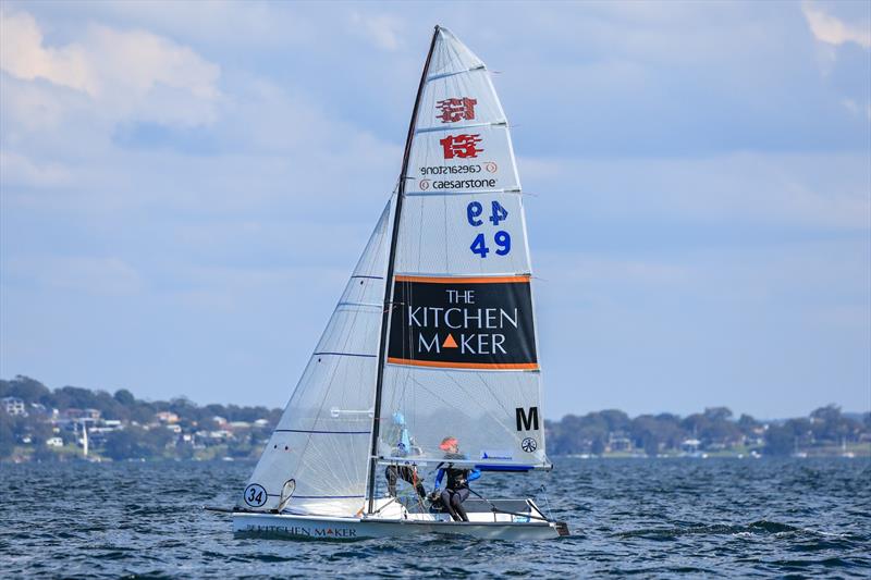 Heidi Bates equal third in R1 on Zhik Combined High Schools (CHS) Sailing Championships Day 1 photo copyright Red Hot Shotz Sports Photography / Chris Munro taken at Belmont 16ft Sailing Club and featuring the 13ft Skiff class