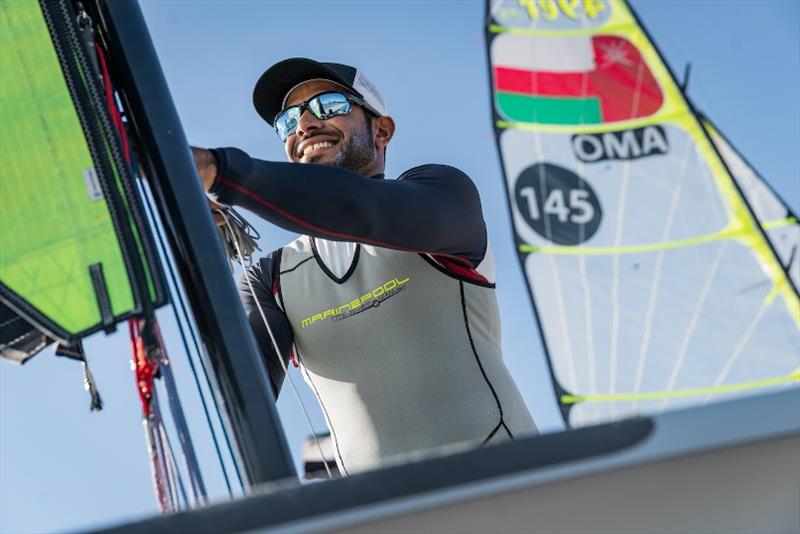 Oman's Olympic hopeful at 2020 World 49er Championship photo copyright Oman Sail taken at Royal Geelong Yacht Club and featuring the 49er class