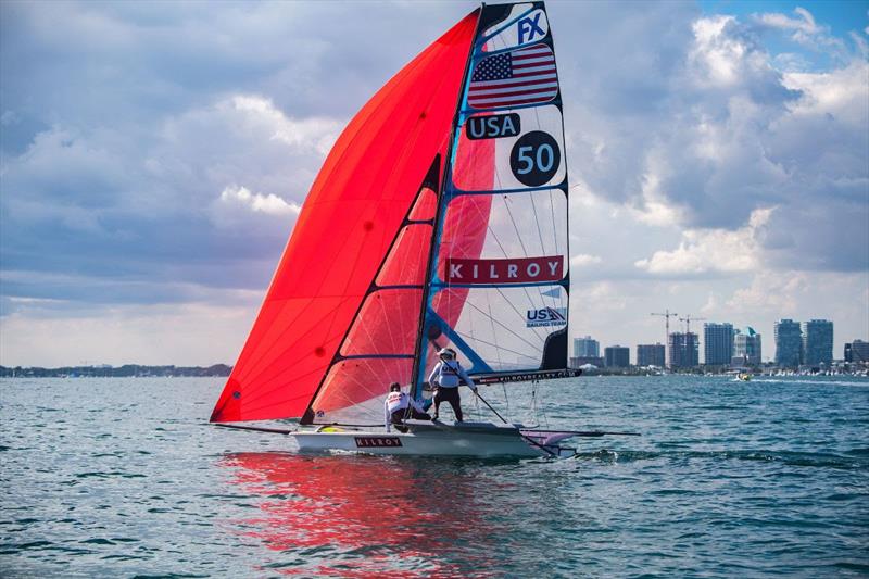 2019 Hempel World Cup Series Miami  photo copyright US Sailing Team taken at  and featuring the 49er FX class