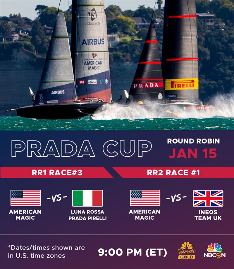 PRADA Cup Day 2 schedule photo copyright NYYC American Magic taken at  and featuring the AC75 class