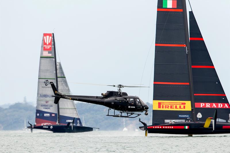 PRADA Cup Day 2: American Magic and Luna Rossa Prada Pirelli face off in race one of the day photo copyright Sailing Energy / American Magic taken at  and featuring the AC75 class